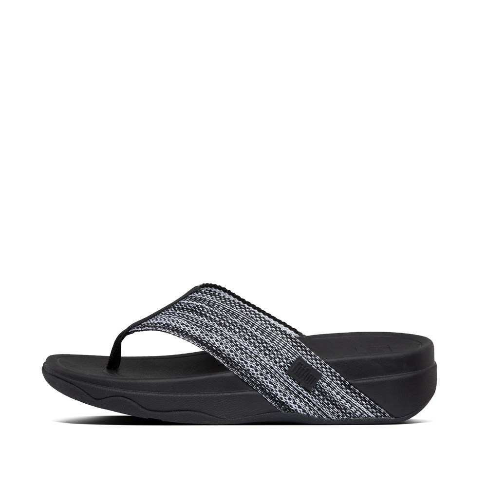Fitflop Womens Sandals - Surfa Toe-post - Black - 580-SRFWXU